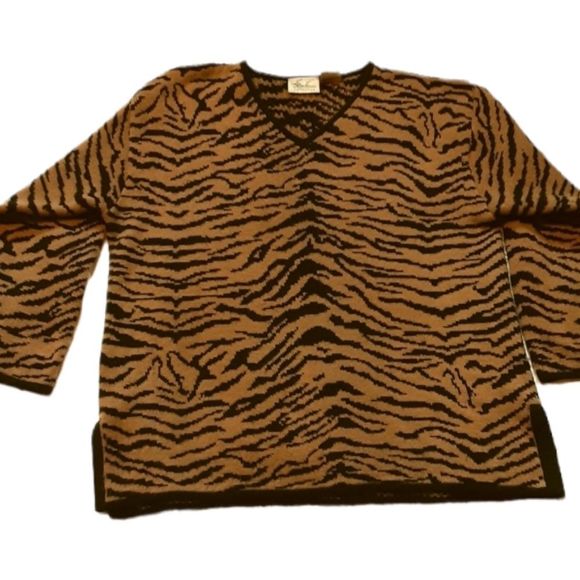 Kathy Lee Collection Animal Print XL Long Sleeve Sweater - Picture 1 of 9